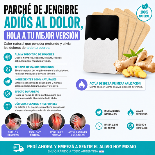 Parches de Jengibre para Alivio Muscular