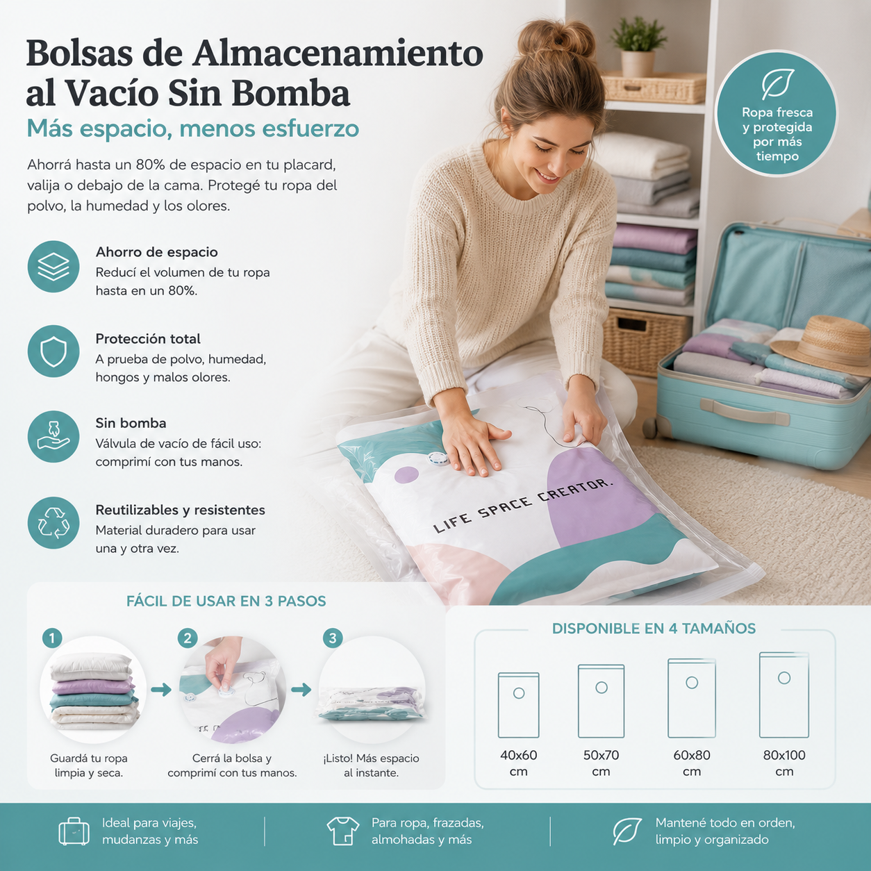 Bolsas de Vacío sin Bomba 3D
